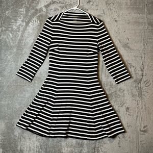 Kate Spade Broome Street Black & White Stripe‎ Fit & Flare Dress Size Small